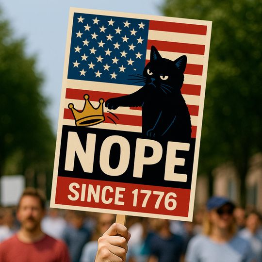 Discover No Kings in America Protest Sign, Anti MAGA Protest Sign for Freedom and Democracy