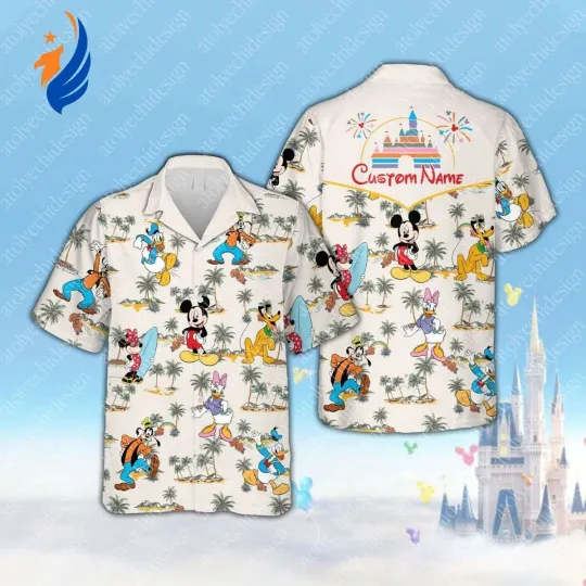 Discover Personalized Mickeyy Friends Hawaiian Shirt Casual Button Down