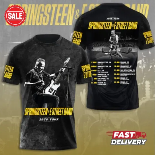 Discover Bruce Springsteen E Street Band Tour 2025 3D T-Shirt