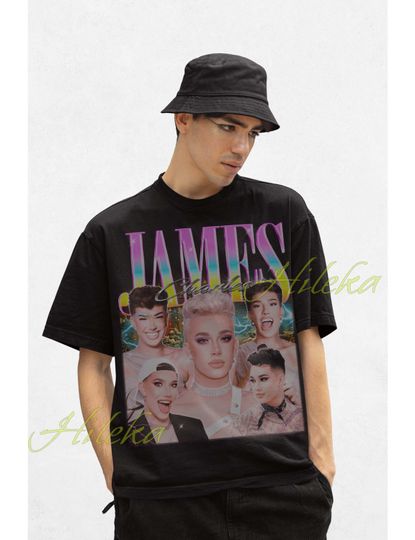 Discover James Charles Retro Shirt, James Charles Homage Tshirt, James Charles Fan