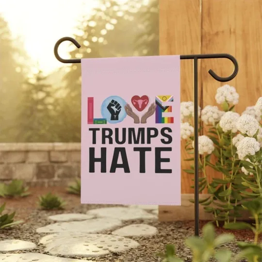 Discover Love Trumps Hate Flag, BLM LGBTQ , Social Justice Feminist Gift