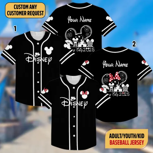 Discover Personalized Disneyyy Family Vacation 2025 Baseball Jersey Mickeyy mouse Ears Castl