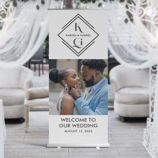 Discover Elegant Logo Wedding Welcome Retractable Banner