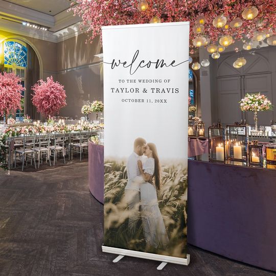 Discover Welcome Wedding Photo Retractable Banner Template