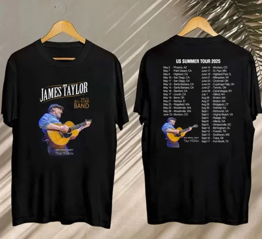 Discover James Taylor Summer Tour 2025 Shirt, James Taylor 2025 Concer 2 sided tshirt