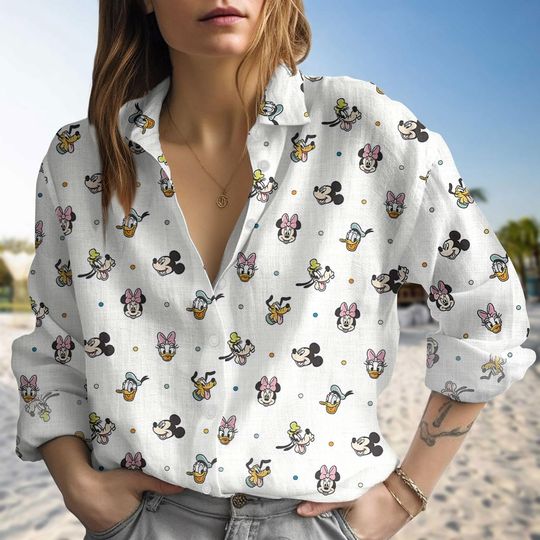 Discover Mickeyy mouse and Friends Blouse Shirt, Disneyyy Gift Idea