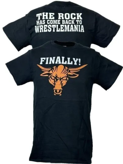 Discover Wrestling Entertainment The Rock Finally Has Come Back To Wrestlemania Brahma Bull T-shirt