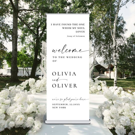 Discover Elegant Minimalist Classy Wedding Welcome Retractable Banner