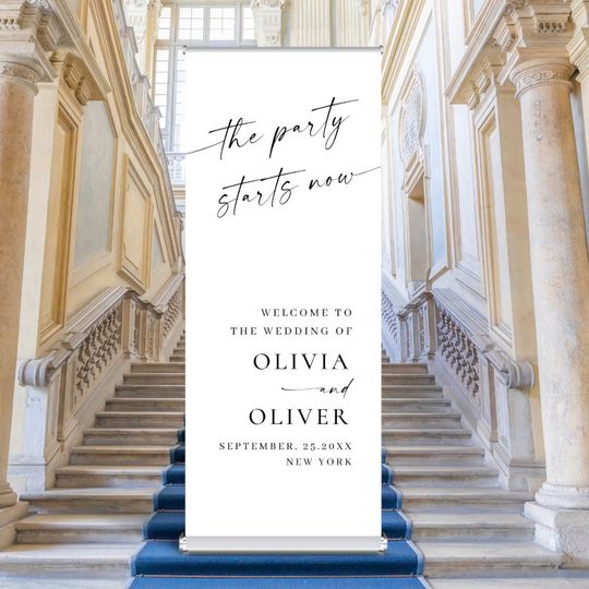 Discover Elegant Minimalist Simple Classy Wedding Welcome Retractable Banner