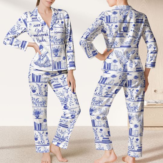 Discover Just A Girl Who Loves Books - Personalized Pajama Set