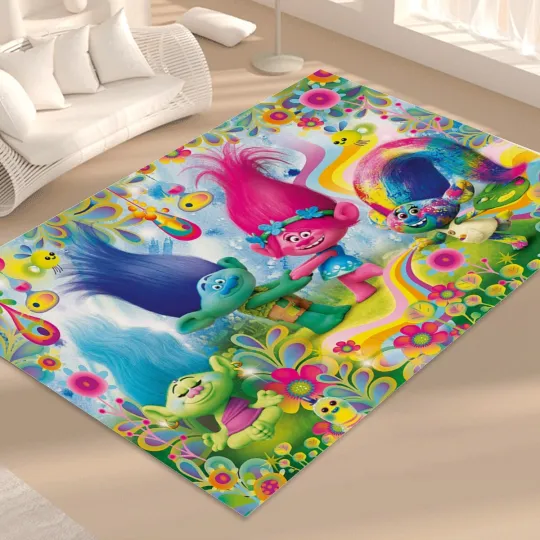 Discover Top! Trolls Life Print Foldable Rectangular Rugs
