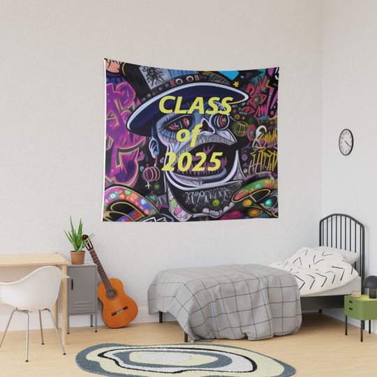 Discover Class of 2025 Abstract Graffiti Art Tapestry