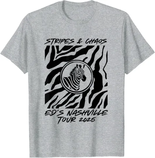 Discover Stripes and Chaos - Ed's Nashville Tour 2025 Zebra T-Shirt
