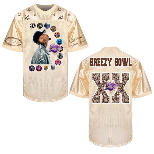 Discover Chris Brown Breezy Bowl XX Tour 2025 Jersey, Breezy Bowl Jersey, Chris Brown Jersey