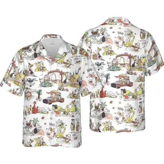 Discover The Flintstone Hawaiian Button Down Shirt Unisex Adults