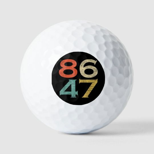 Discover Classic Vintage Retro Style 8647 86 47 Anti Trump Golf Balls