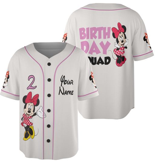 Discover Custom Minniee Birthday Boy Baseball Jersey, Minniee Birthday Jersey