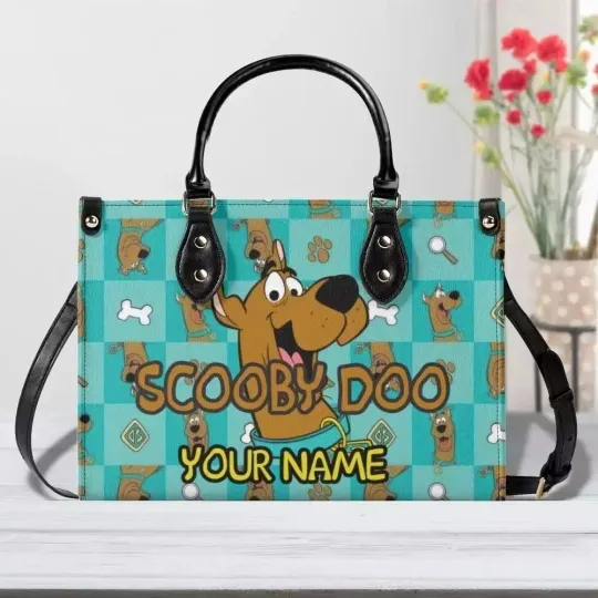 Discover Personalized Scooby Doo Dog Leather Handbag, Scooby Doo Lovers Leather Bag Gift