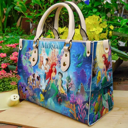 Discover Personalized The Littlee Mermaidd Leather Handbag, Women Leather Bag Gift