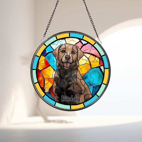 Discover Personalized Pet Portrait Stained Glass Suncatcher