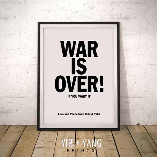 Discover War is Over Print, J Lennon, Yoko Ono, Peace Print