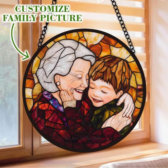 Discover Personalized Grandma And Grandkids  Suncatcher Ornament