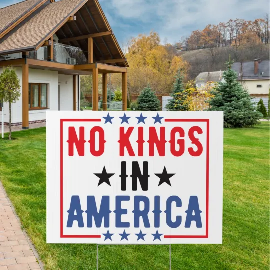 Discover No Kings In America Yard Sign, Resist Hate Lawn Sign, Anti Trump Sign, Fascism S