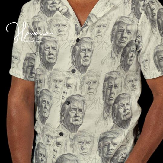 Discover Trump Vintage-Inspired Men's Hawaiian Camp Shirt, Relaxed