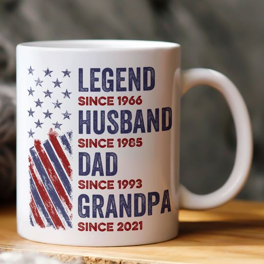 Discover Legend, Husband, Dad And Grandpa - Personalized Mug