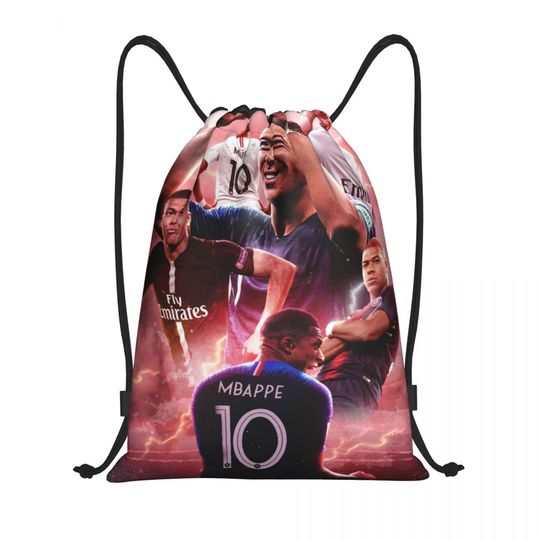 Discover Kylian Mbappe Drawstring Bags