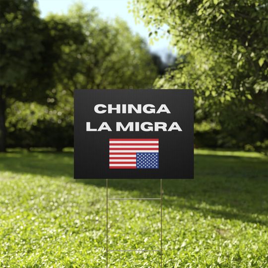 Discover Chinga La Migra Yard Sign, 3 sizes , Bold Political Yard Sign, Outdoor Decoration