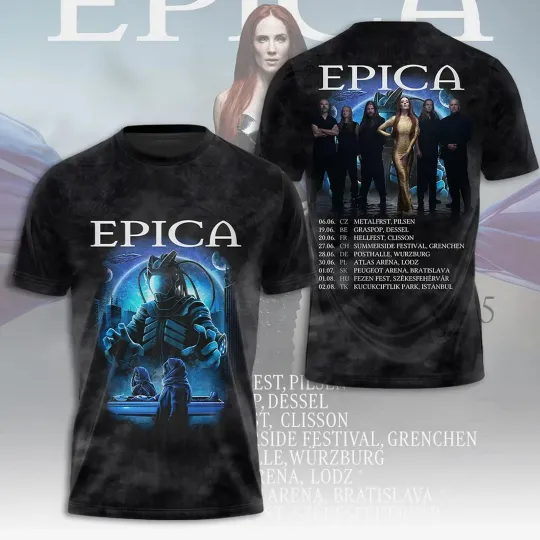 Discover Epica Tour 2025 Date Lists 3D T-shirt