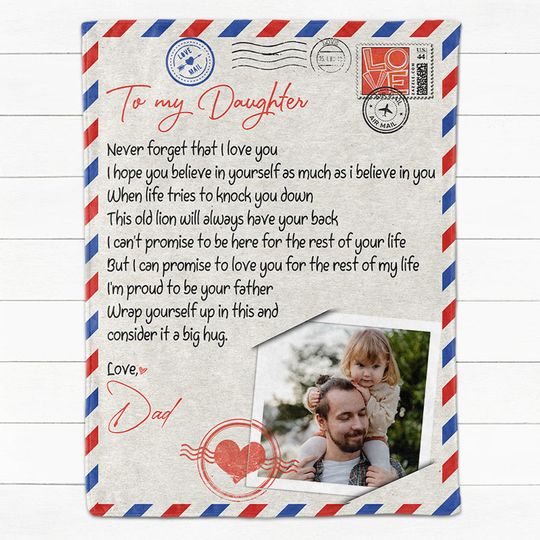 Discover Never Forget That I Love You, Custom Photo Blanket, Christmas Gifts For Daughter, Personalized Baby Blanket
