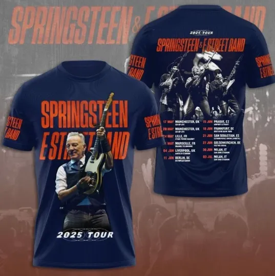 Discover Bruce Springsteen And The E Street Band Tour 2025 3D T Shirs