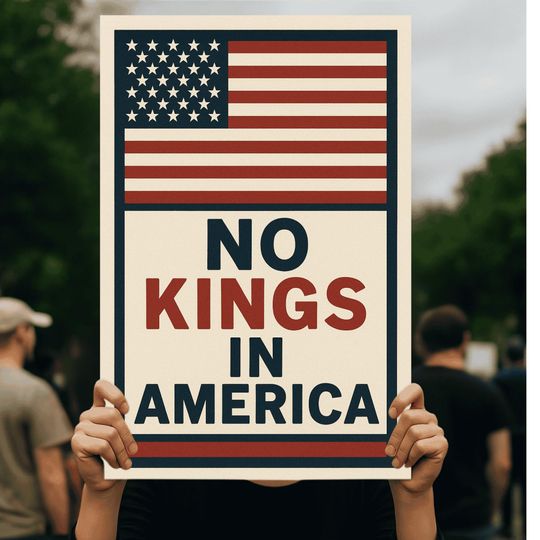 Discover No Kings in America Protest Sign No Kings In America Printable Protest , No Kings in America Sign Poster