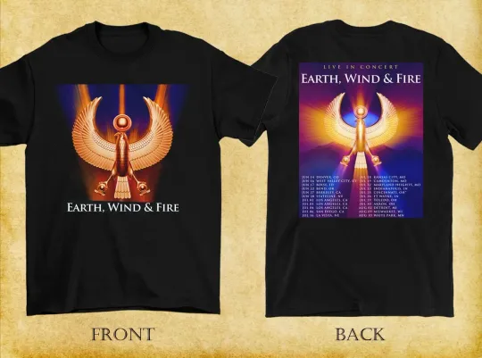 Discover 2 Sides Summer Tour 2025 Earth Wind And Fire Shirt Black Unisex