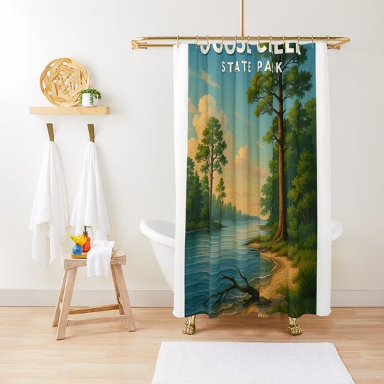 Discover Heron at Goose Creek State Park Waterside Shower Curtain