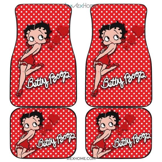Discover Cartoon Fan Gift Betty Boop Hearts Car Floor Mats Gift Car Decor
