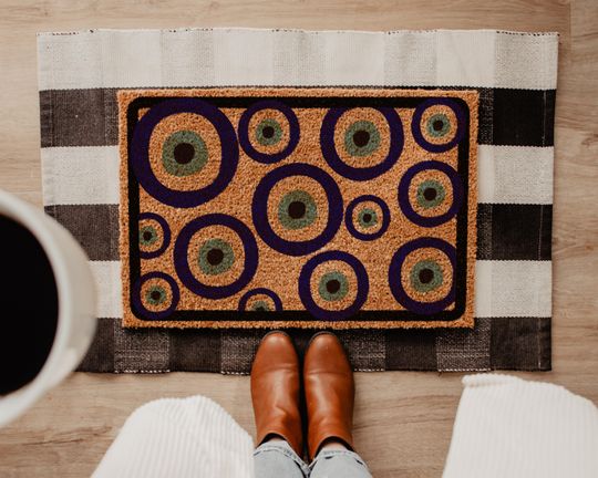 Discover Boho Chic Evil Eye Welcome Mat for Good Coir Doormat