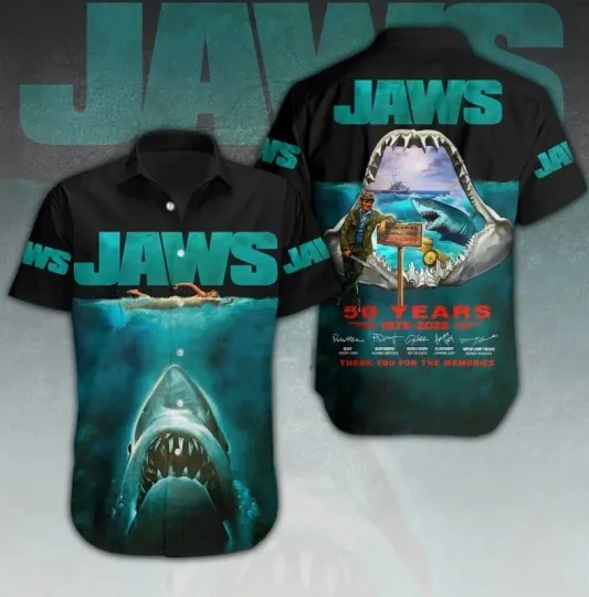 Discover Jaws 50Th Anniversary 3D All Over Printed Hawaiian Shirt