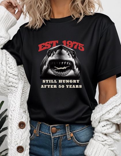 Discover Vintage Shark Tee 1975 Shirt, 50 Year Shark Attack Anniversary T-Shirt