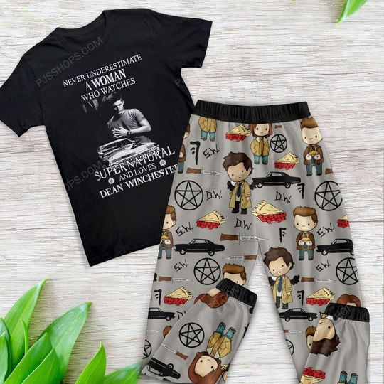 Discover Supernatural Series Pajamas Set, Winchester Brothers Matching Pajamas Set, Dean Winchester Holiday Pajamas