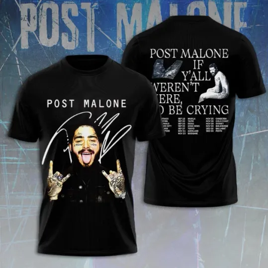 Discover Post Malone Tour Music Tour 2025 Inspired 3D T-Shirt Gift 2025