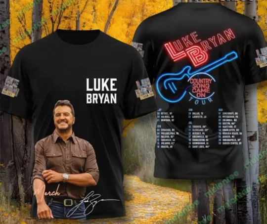 Discover Luke Bryan 2025 Country Song Came On Tour 3D T-Shirt