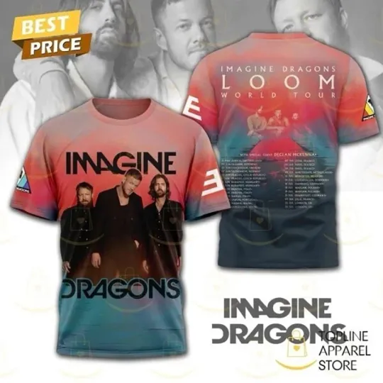 Discover Imagine Dragons Loom World Tour 3D T-Shirt BL1603
