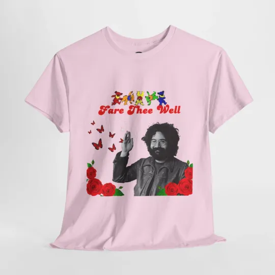 Discover Jerry Garcia T-Shirt, Red Roses Shirt, Vintage 60s Music Tee