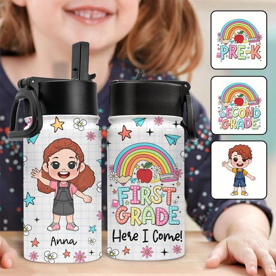 Discover Here I Come! - Personalized Kid Kids Water Bottle