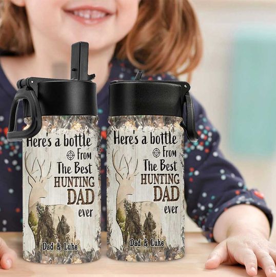 Discover From The Best Hunting Dad Ever - Personalized Hunting Kids Water Bottle