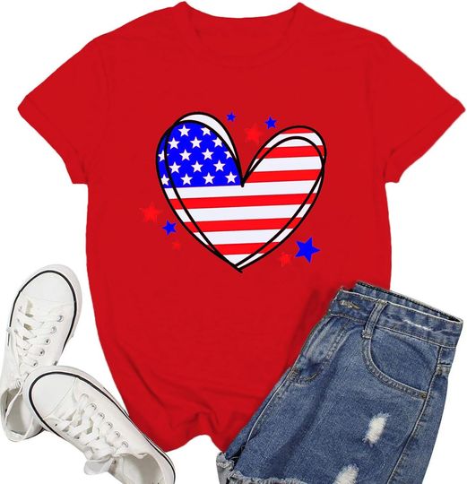 Discover USA 4th of July American Flag T-Shirt Patriotic Clothing Shirts & Top T-Shirts
