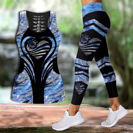 Discover I've Got Your Six - Police Officer Leggings And Hollow Tank Top